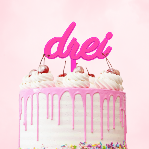 Cake Topper "Drei" – Bild 2