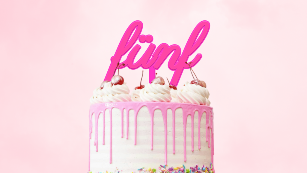 Cake Topper "FĂŒnf"