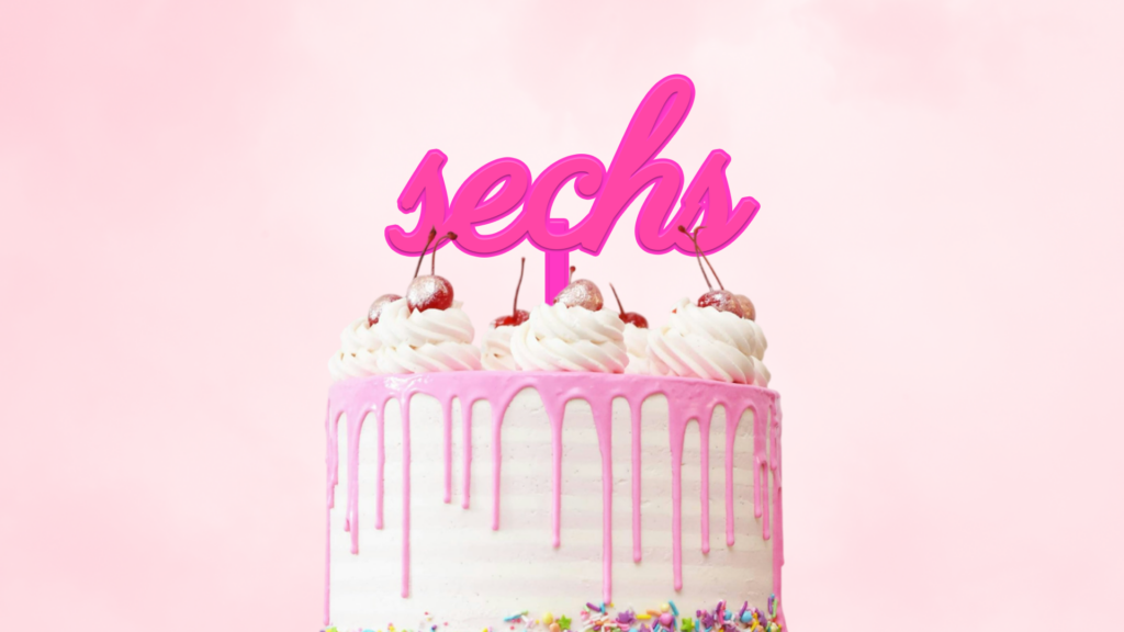 Cake Topper "Sechs"