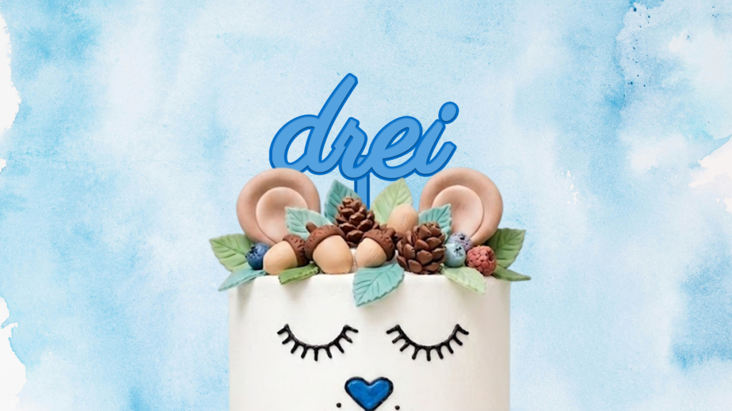 Cake Topper "Drei"
