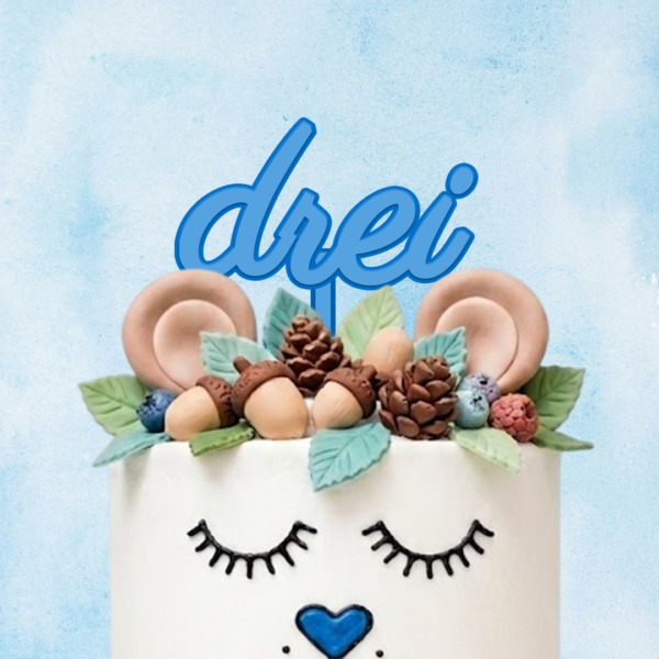 Cake Topper "Drei" – Bild 1